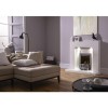 Adam Cuba Sparkly White Marble Fireplace Mantel Surround with Lights