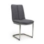 Triton Pair of Linen Effect Dark Grey Dining Chairs