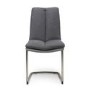 Triton Pair of Linen Effect Dark Grey Dining Chairs