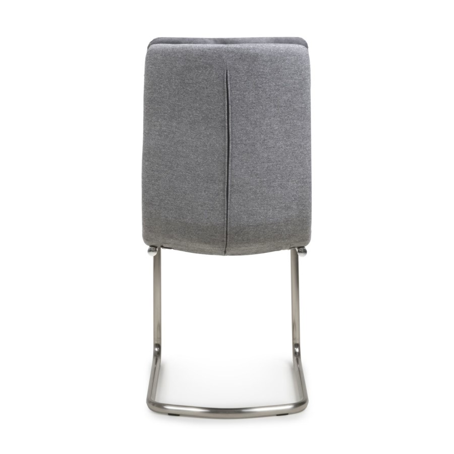 Triton Pair of Linen Effect Dark Grey Dining Chairs