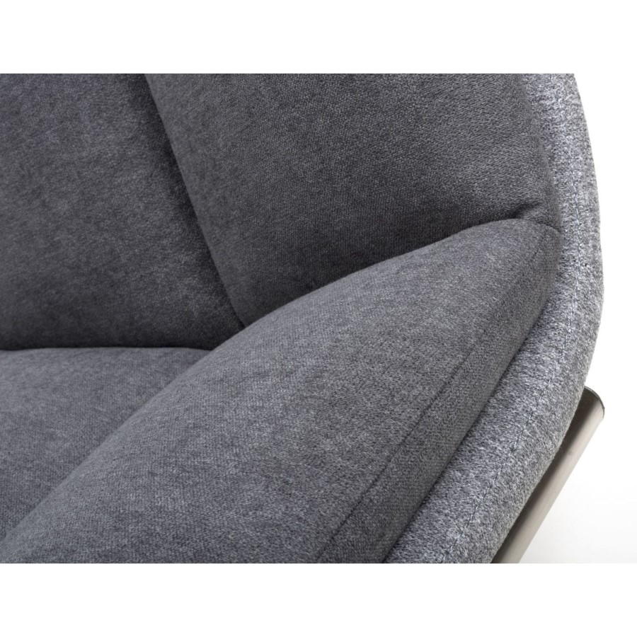 Triton Pair of Linen Effect Dark Grey Dining Chairs