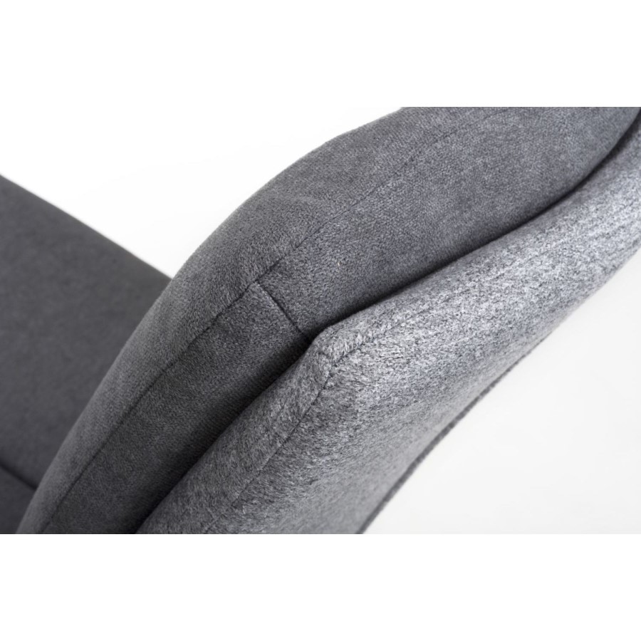 Triton Pair of Linen Effect Dark Grey Dining Chairs
