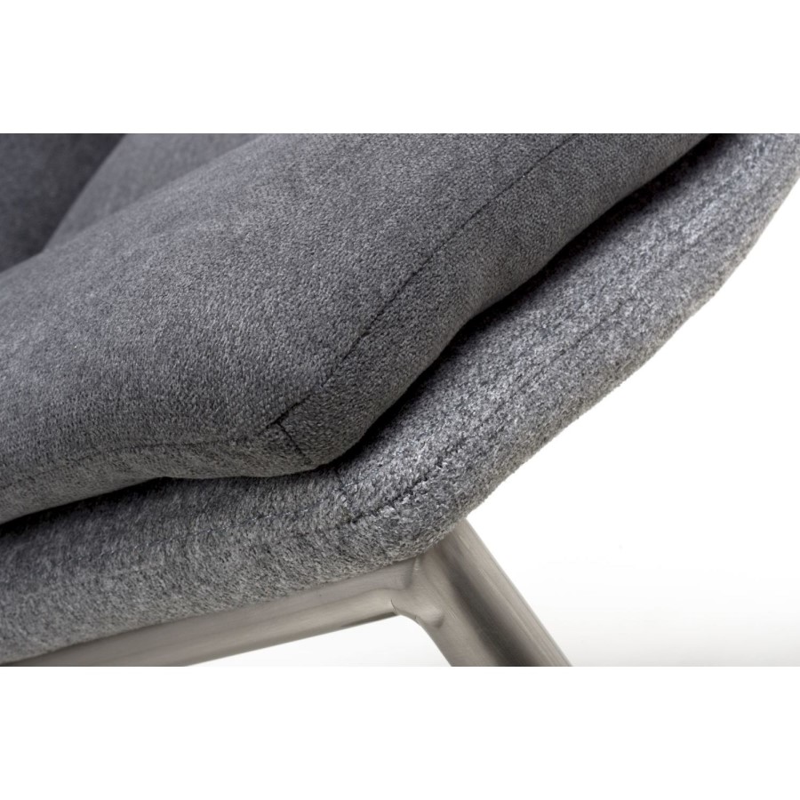 Triton Pair of Linen Effect Dark Grey Dining Chairs