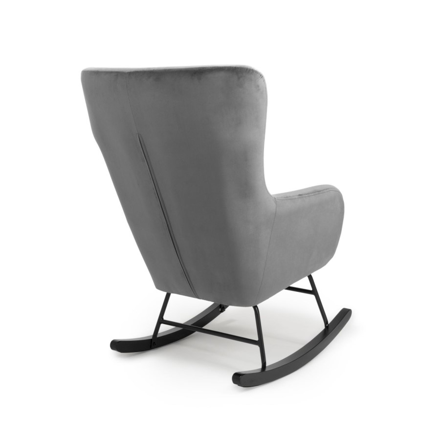 Alpine Brushed Velvet Grey Rocking Chair