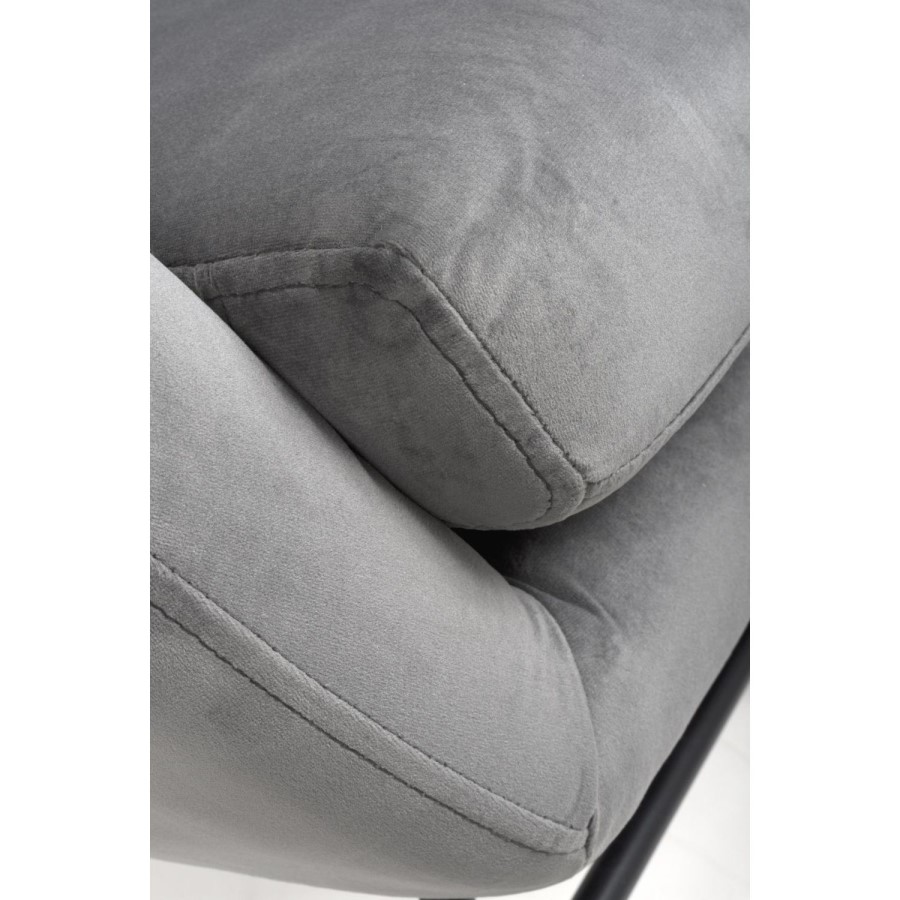 Alpine Brushed Velvet Grey Rocking Chair