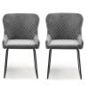 Galway Pair of Brushed Velvet Grey Dining Chairs
