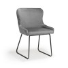 Galway Pair of Brushed Velvet Grey Dining Chairs
