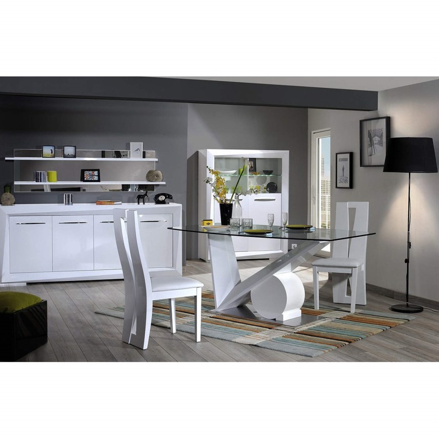 Sciae Brook 76 4 Door Sideboard in White High Gloss