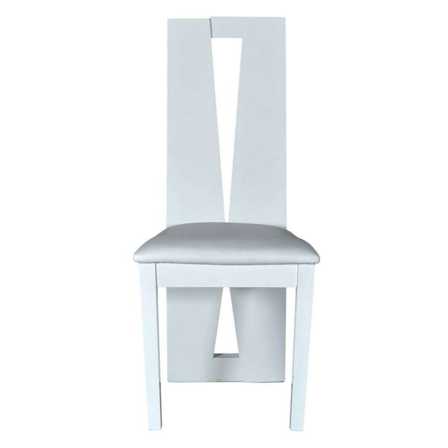 Sciae Brook 76 Pair of Dining Chairs in High Gloss White