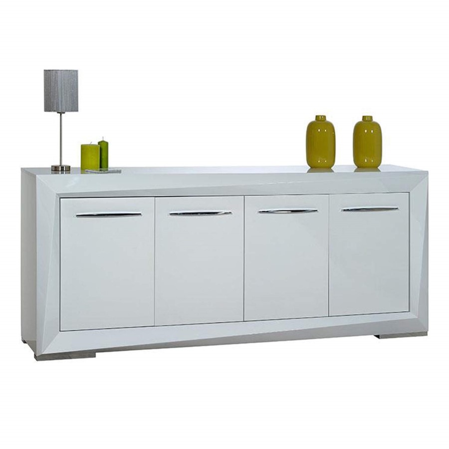 Sciae Brook 76 4 Door Sideboard in White High Gloss