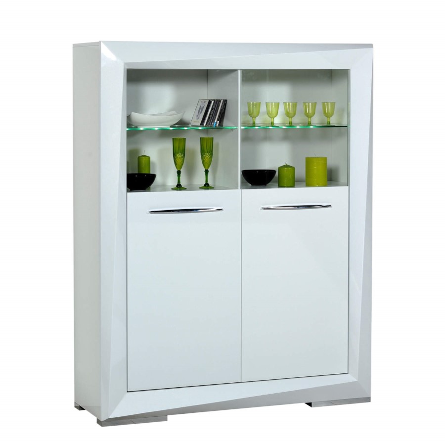 Sciae Brook 76 Display Cabinet in White High Gloss