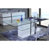 Sciae Cross 36 Glass Top Dining Table with LED Lit Base