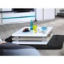 Sciae Cross 36 Coffee Table in High Gloss White with Wood Detail