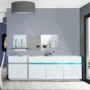 Sciae Cross 36 4 Door Sideboard in High Gloss White with LED lighting