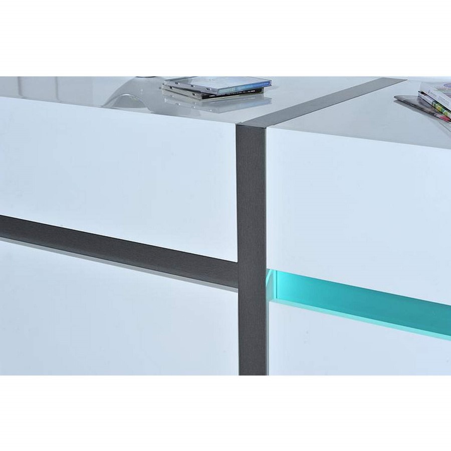 Sciae Cross 36 Glass Top Dining Table with LED Lit Base