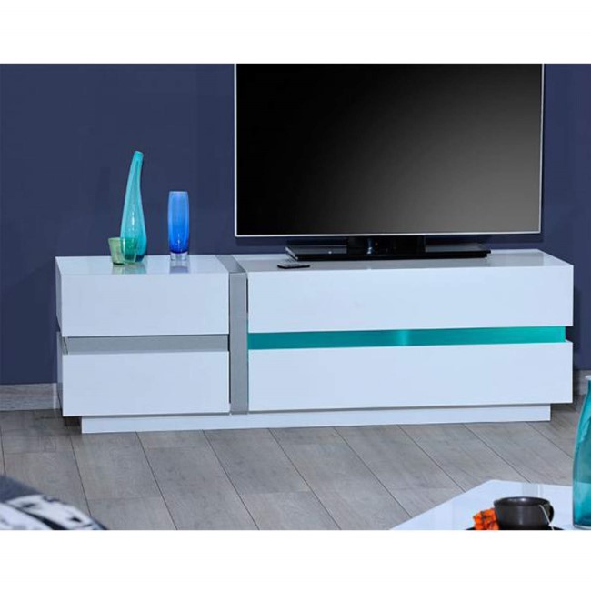 Sciae Cross 36 TV Unit in High Gloss White - Extra Large - TV's up to 55"
