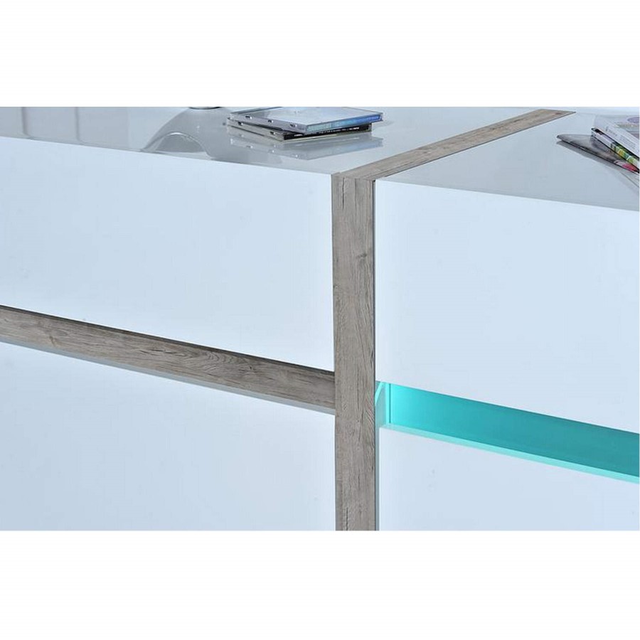 Sciae Cross 36 Glass Top Dining Table with LED Lit Base