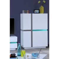 Sciae Cross 36 2 Door Display Cabinet in High Gloss White