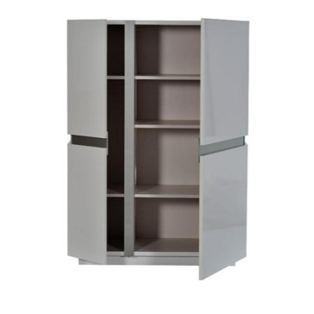 Sciae Cross 36 2 Door Display Cabinet in High Gloss White