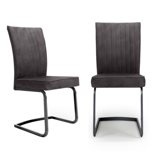 Set of 2 Shankar Marlin Cantilever Grey Dining Chairs