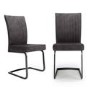 Set of 2 Brown Velvet Cantilever Dining Chairs - Shankar Marlin 