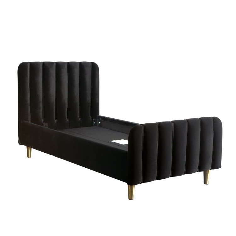 Toddler Bed Frame in Black Velvet - Gatsby - Obaby