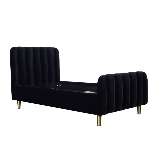 Toddler Bed Frame in Black Velvet - Gatsby - Obaby