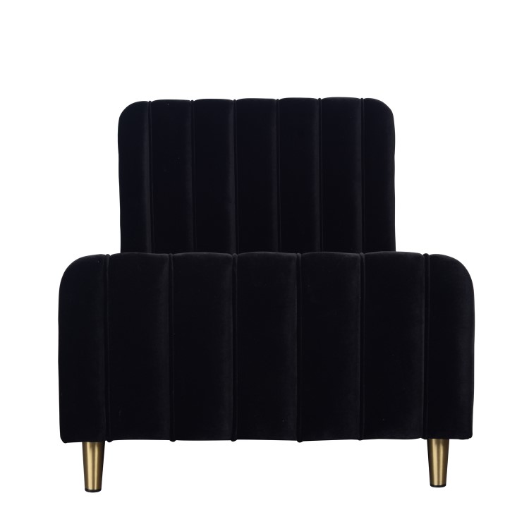 Toddler Bed Frame in Black Velvet - Gatsby - Obaby