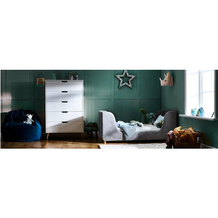 Toddler Bed Frame in Grey Velvet - Lumi - Obaby