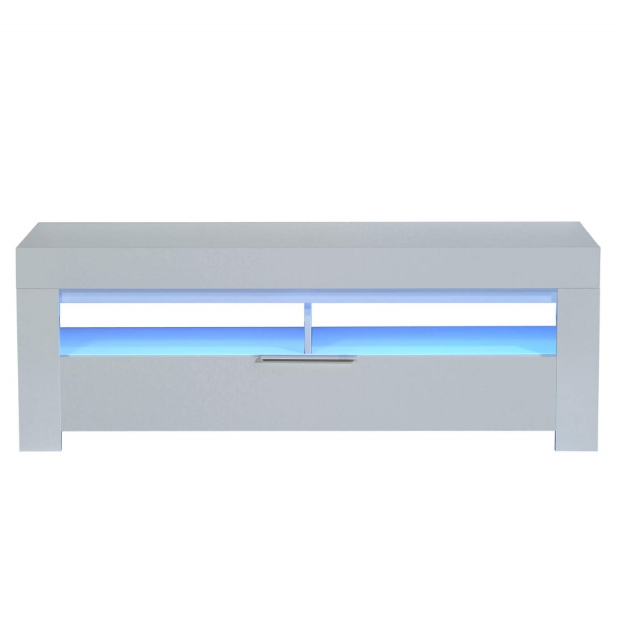 Sciae Galaxy TV Unit in High Gloss White with RGB Lighting
