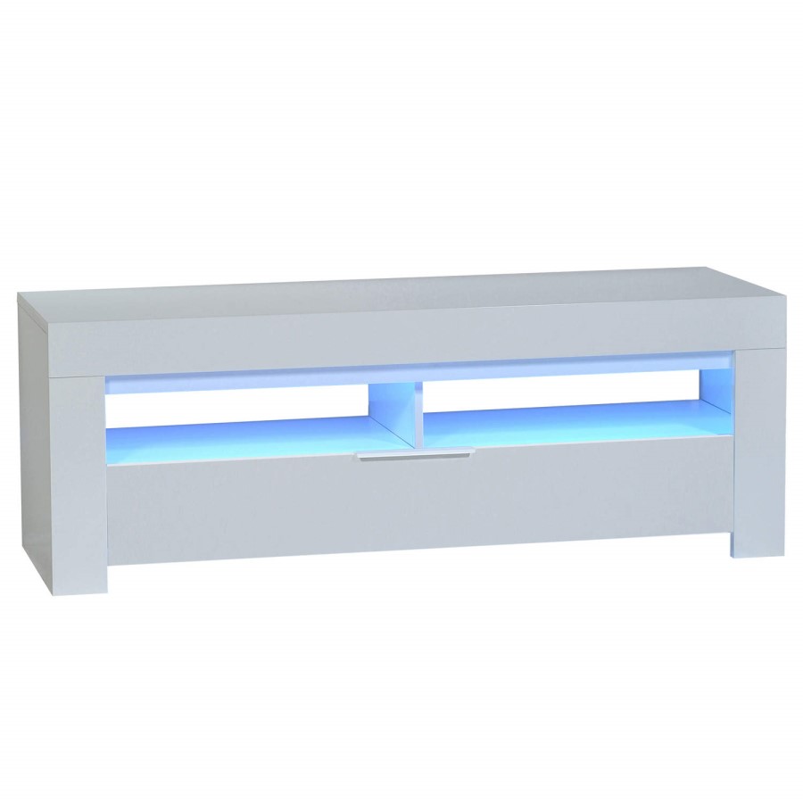 Sciae Galaxy TV Unit in High Gloss White with RGB Lighting
