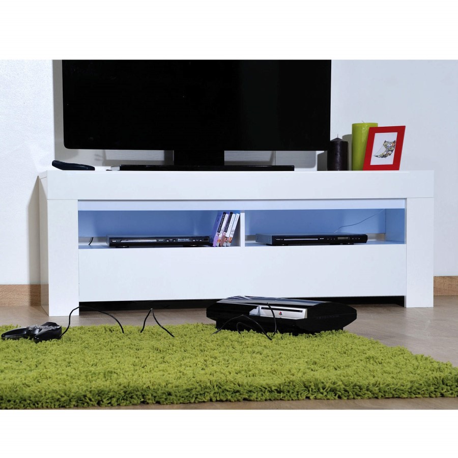 Sciae Galaxy TV Unit in High Gloss White with RGB Lighting