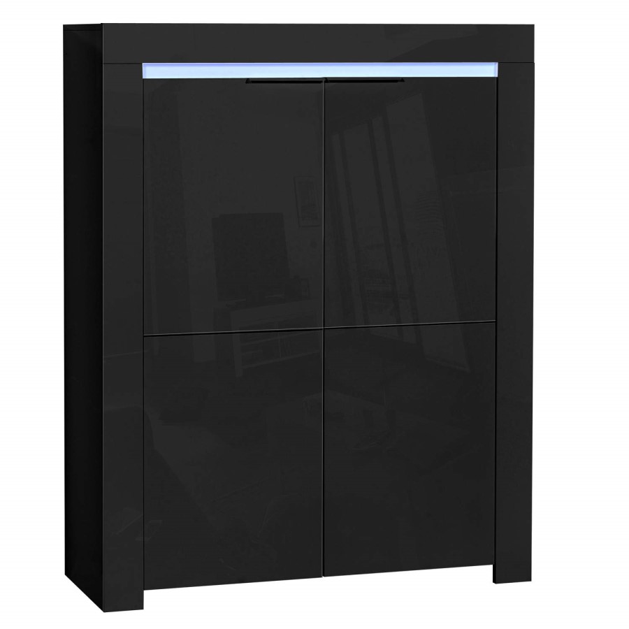Sciae Galaxy Storage Unit in Black High Gloss with RGB Lighting