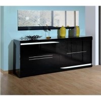 Sciae Ovio Black Gloss 2 Door 2 Drawer Sideboard