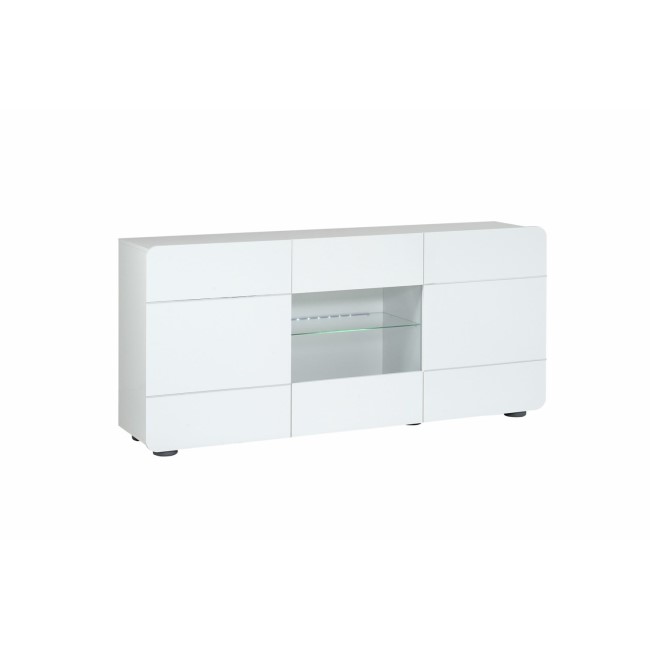 Sciae Bump White High Gloss LED Large 3 Door Sideboard