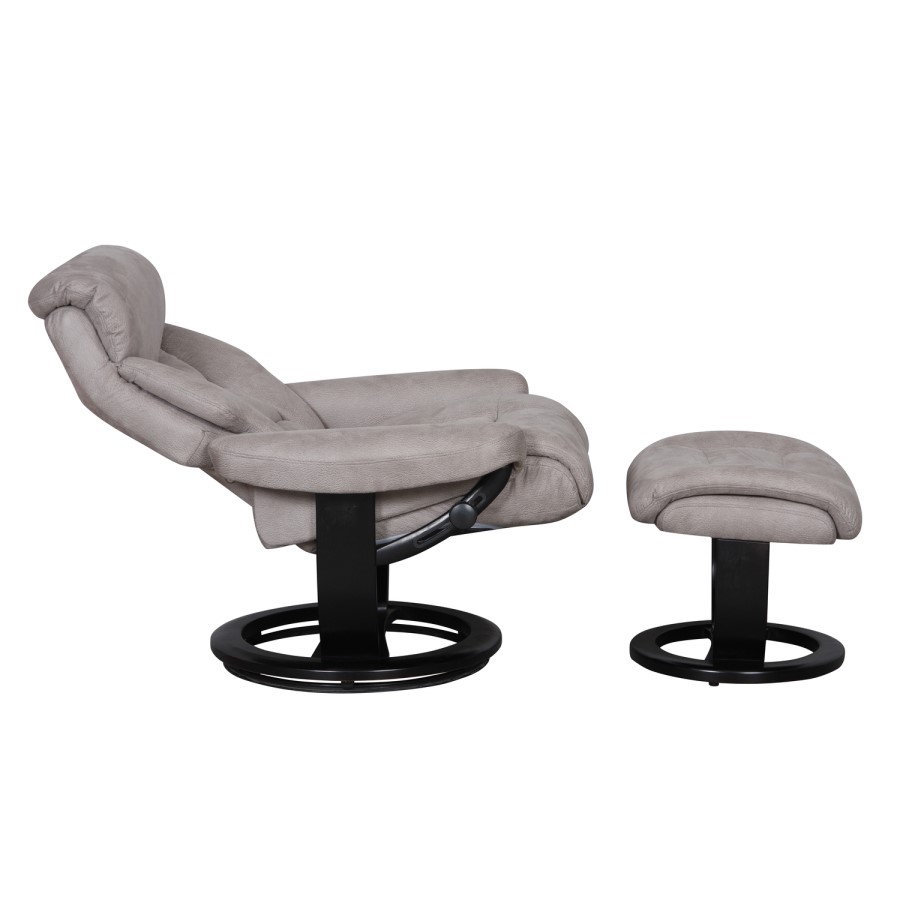 Senator Swivel Recliner and Footstool Grey
