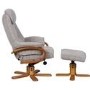 Hong Kong Swivel Fabric Recliner and Footstool In Wheat