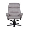 Amalfi Swivel Recliner and Footstool in Grey Faux Suede