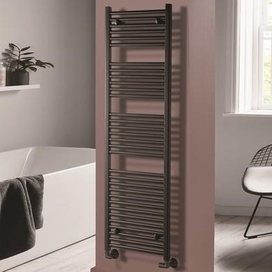 White and Brass Traditional Column Radiator with Towel Rail 952 x