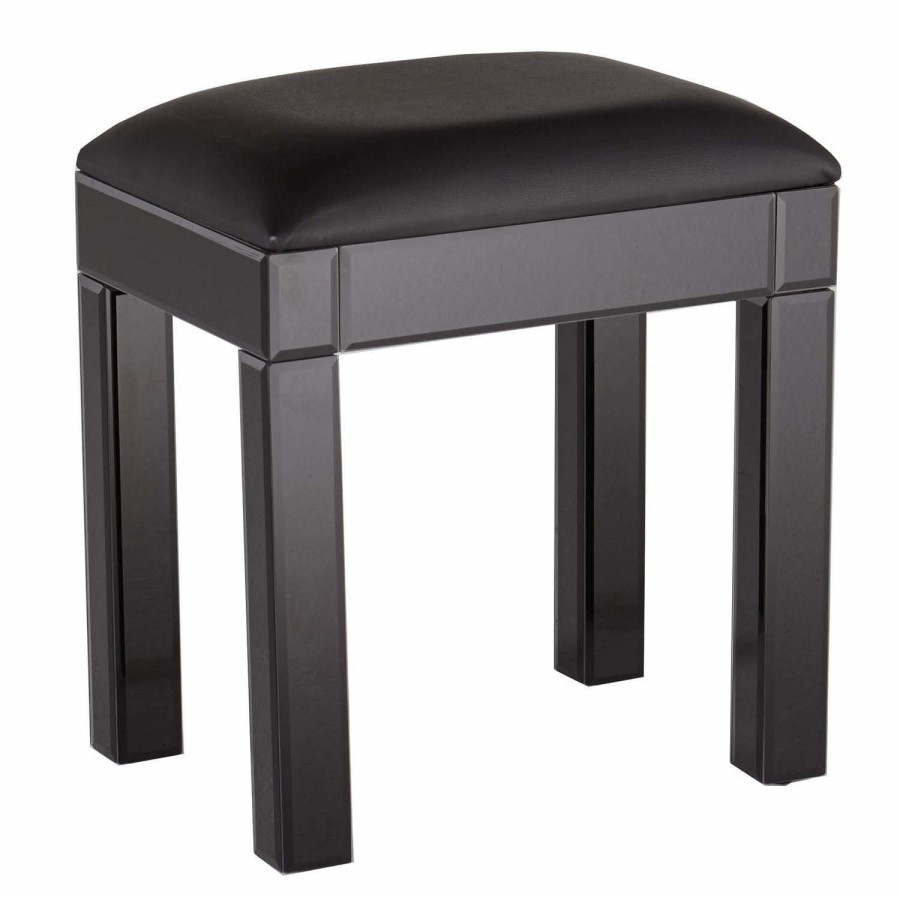 Mountrose Venetian Mirrored Stool in Black