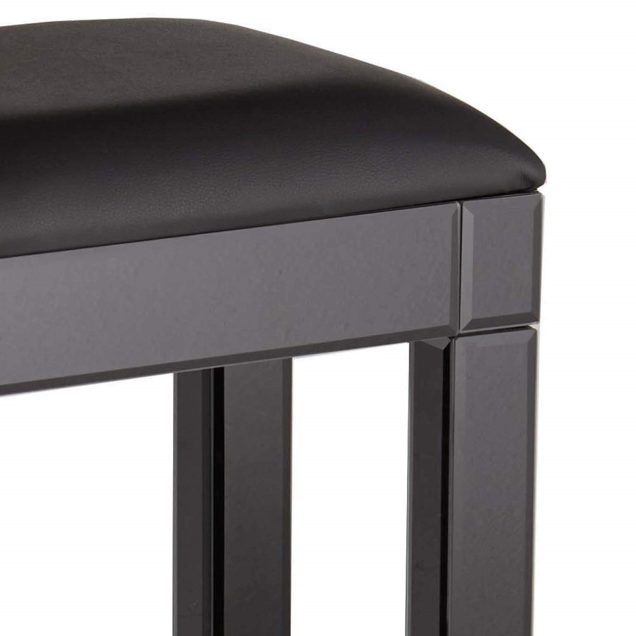 Mountrose Venetian Mirrored Stool in Black