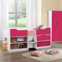 GRADE A2 - Birlea Furniture Paddington Cabin Bed in White and Pink