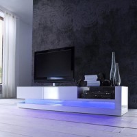 Evoque White High Gloss TV Unit with Colour Effects Lighting