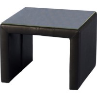 GRADE A1 - Luxor Glass Topped Bedside Table in Brown