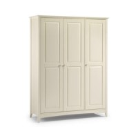 GRADE A1 - Julian Bowen Cameo Triple Wardrobe in Stone White