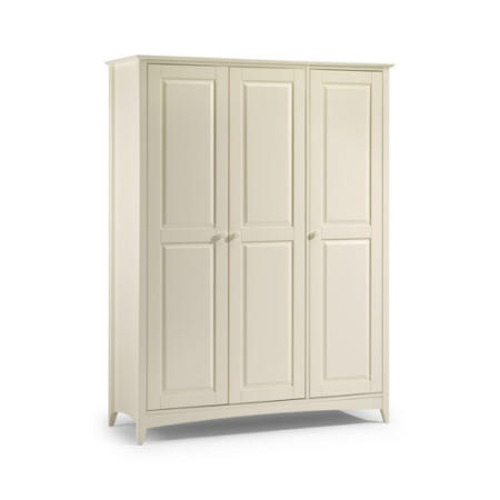 GRADE A1 - Julian Bowen Cameo Triple Wardrobe in Stone White