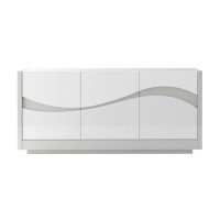 Sciae Flam Light Grey High Gloss 3 Door Sideboard 