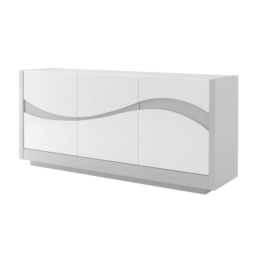 Sciae Flam Light Grey High Gloss 3 Door Sideboard 