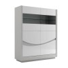 Sciae Flam Grey and White High Gloss 4 Door Storage Cabinet 