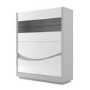 Sciae Flam Grey and White High Gloss 4 Door Storage Cabinet 